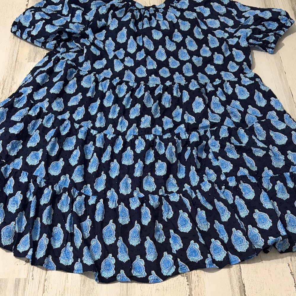 Crown & Ivy Blue and White Paisley Patterned Midi Dress Size 1X - Picture 8 of 11